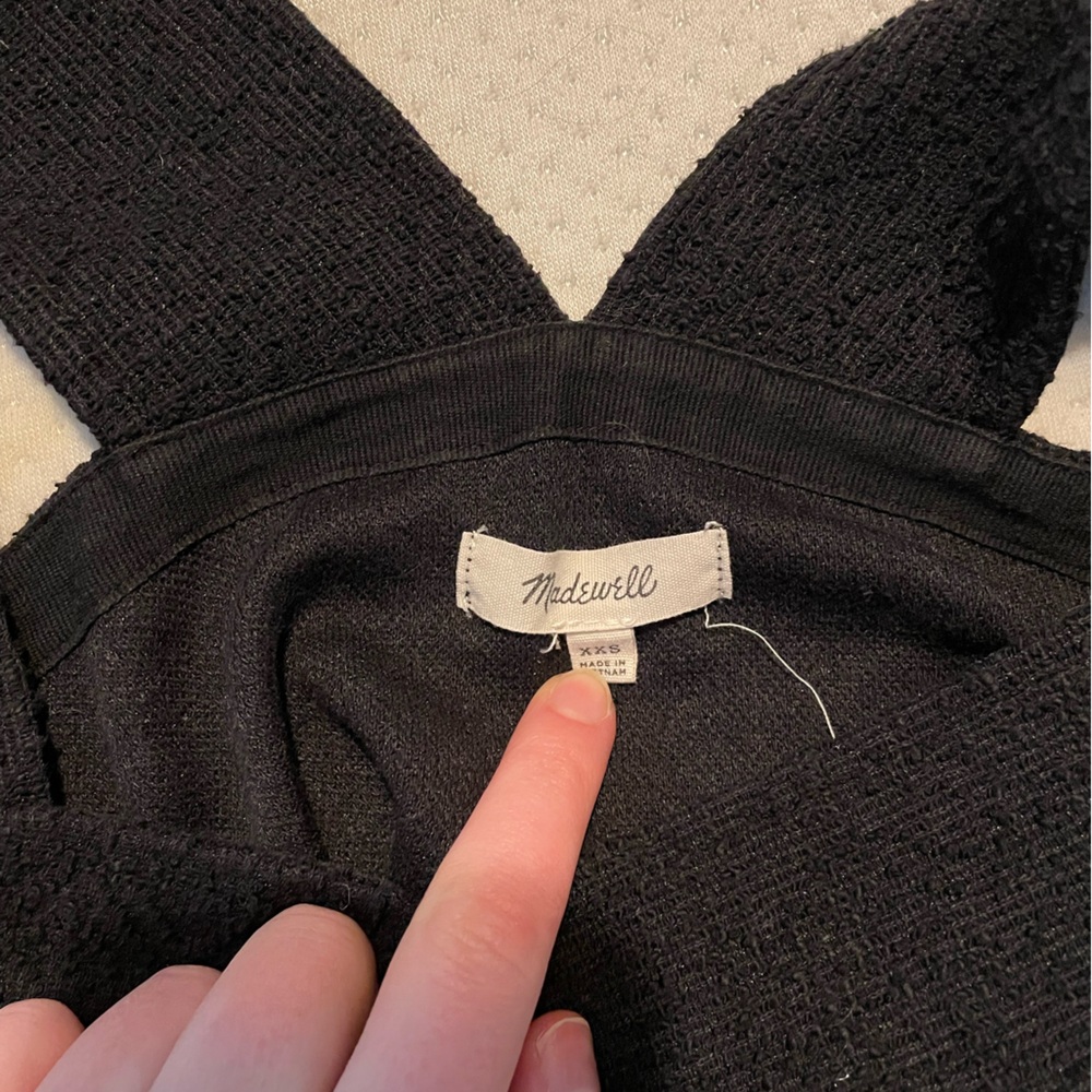 Madewell Textured Black Sweater Mini Dress